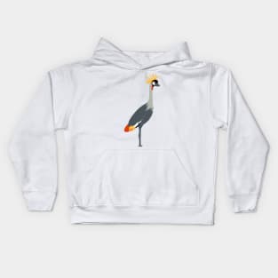 Grey Crowned Crane Kids Hoodie